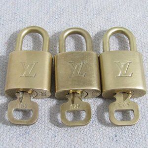 Authentic Louis Vuitton Padlock and Key Set, Lot of 3